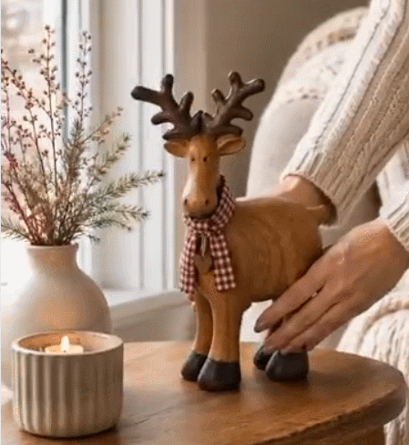 Rustic Woodland Reindeer Figurine