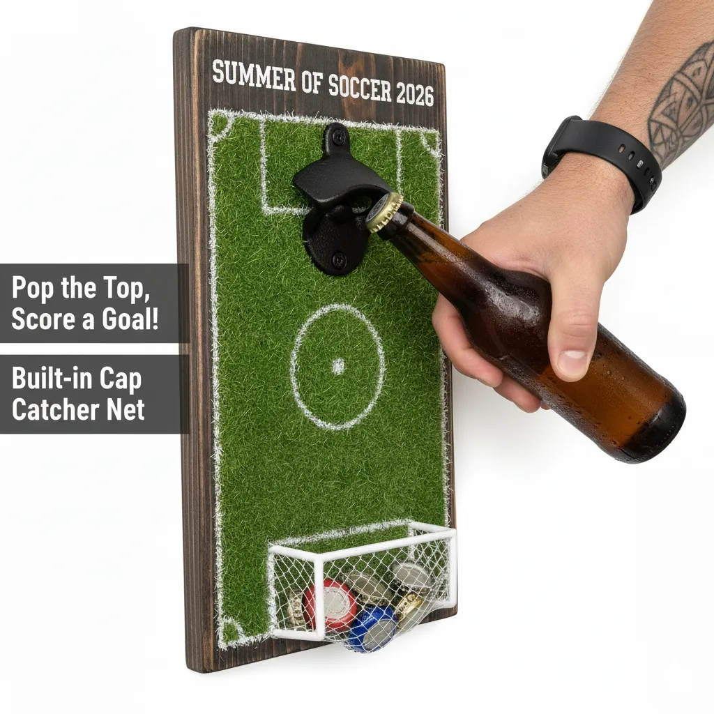 ⚽ Soccer Field Bottle Opener Wall Decor