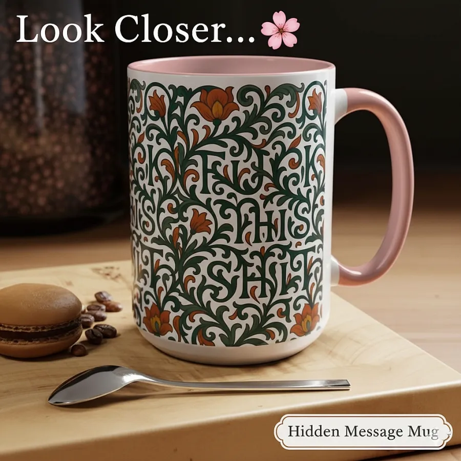 💖Vintage Floral "FU*k This SH*t" Hidden Message Mug – The Classy Way to Vent