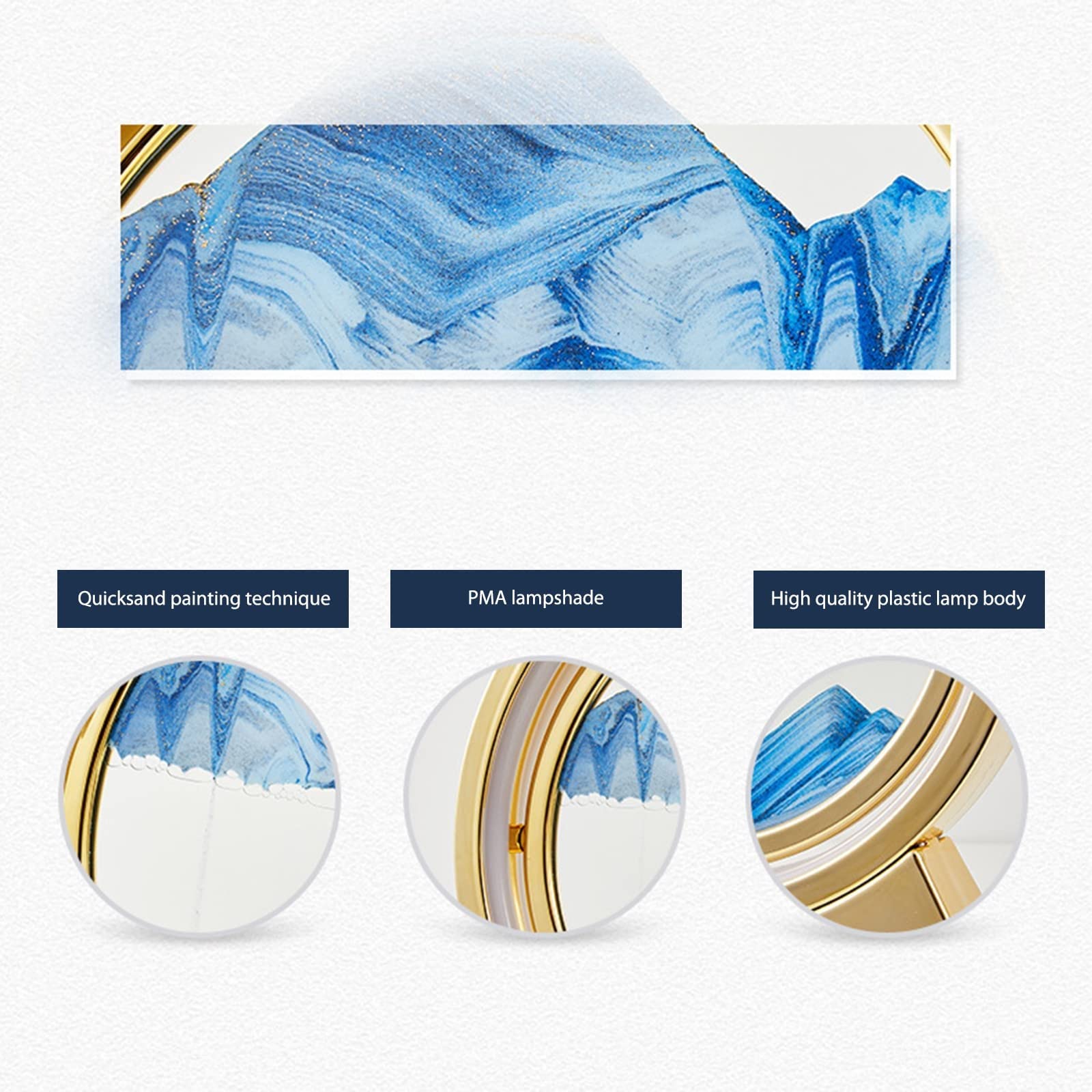 LED Light Creative Quicksand Table Lamp