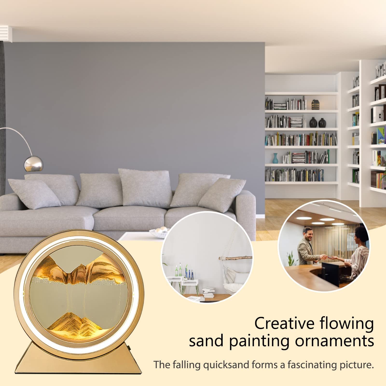 LED Light Creative Quicksand Table Lamp