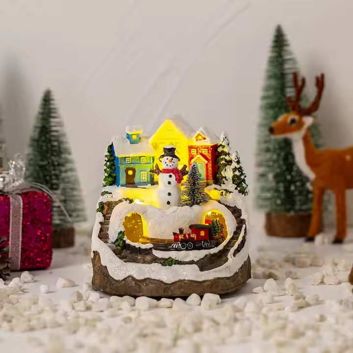 🎅 Christmas Igloo Electric Light Train Music Box Christmas Decorations🎉