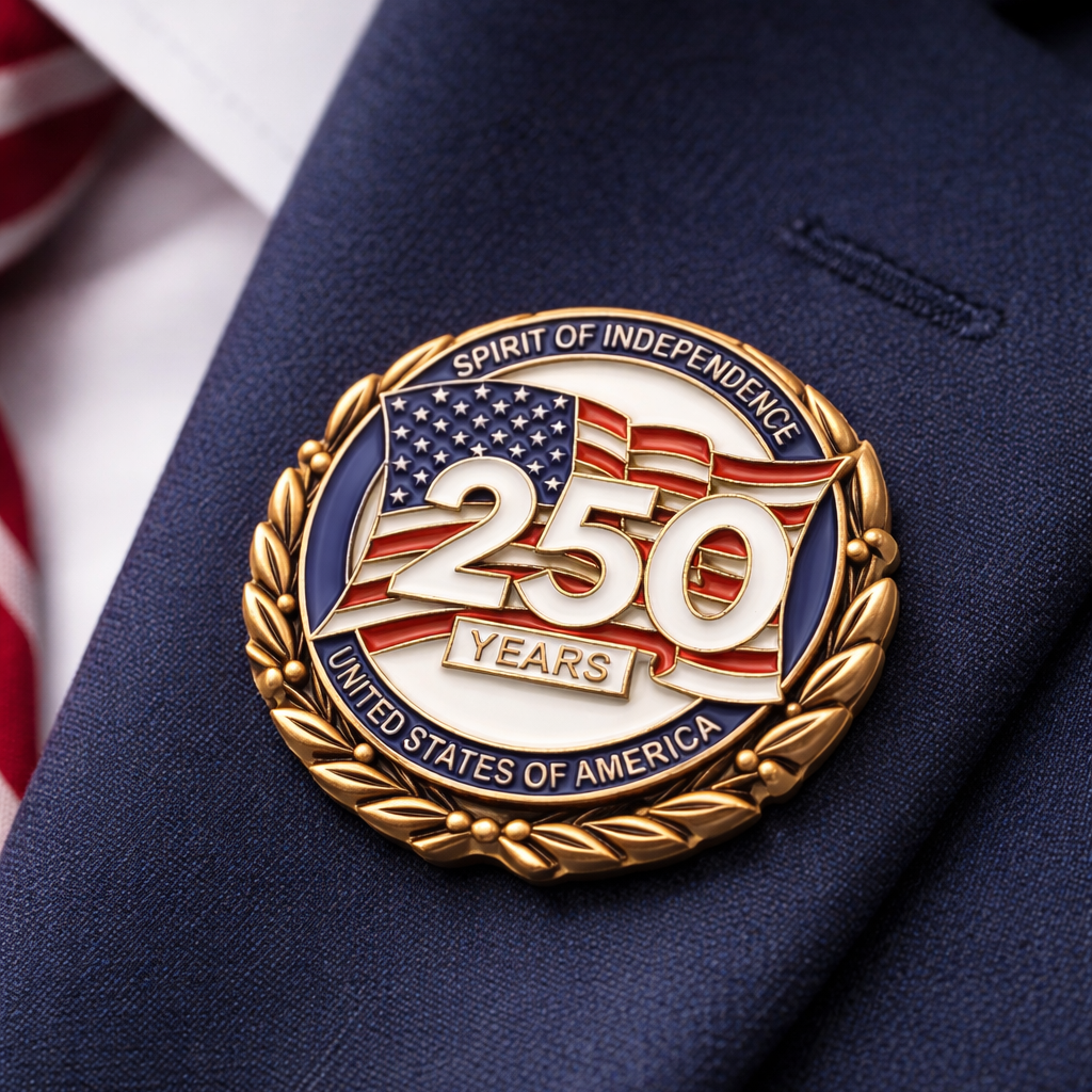 Commemorative 250th Anniversary Eagle Lapel Pin – Patriotic USA Enamel Badge