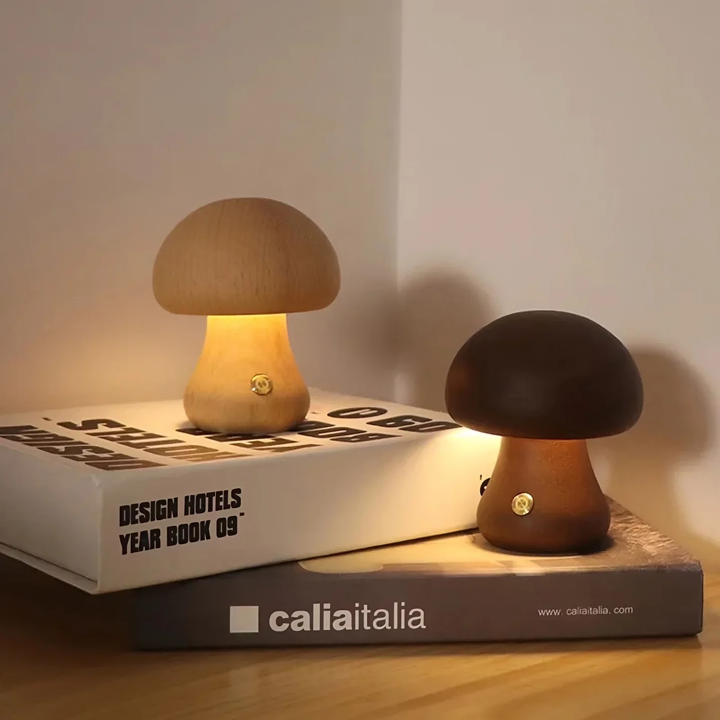 Wooden Cute Mushroom Lamp