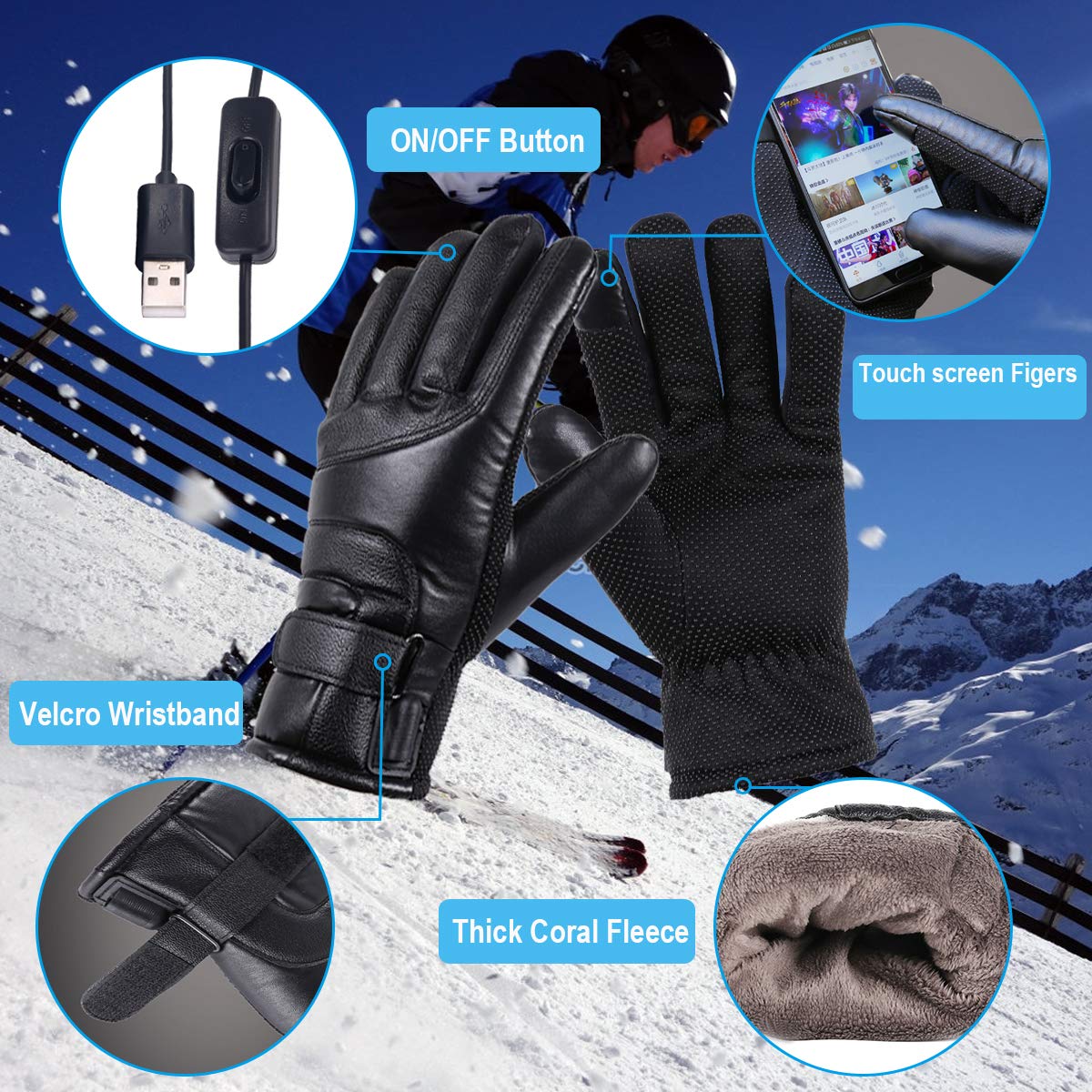Winter Hand Warmer Electric Gloves For Men And Women