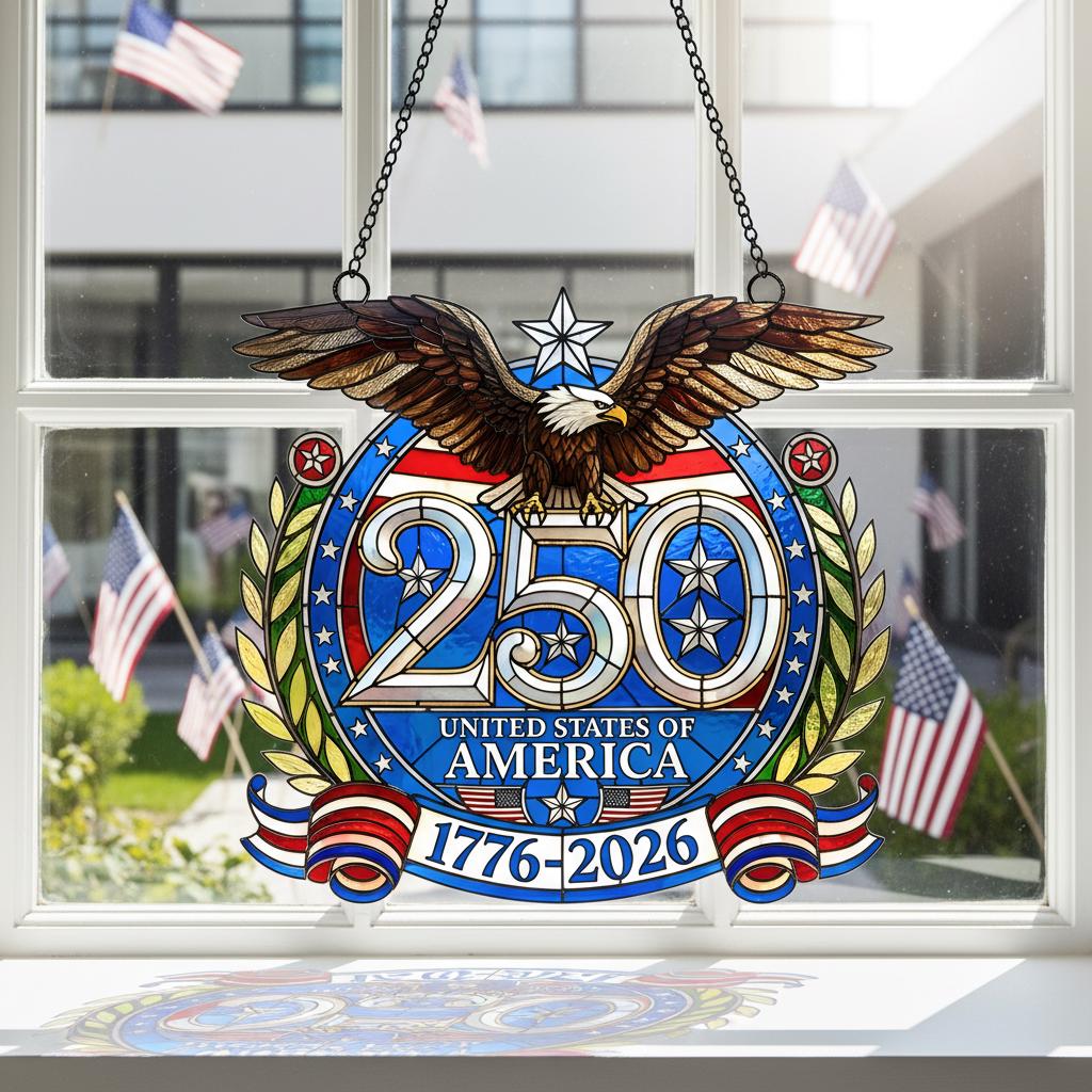 🇺🇸✨ USA 250th Acrylic Window Hanging Suncatcher – Pride in Every Detail ✨🇺🇸