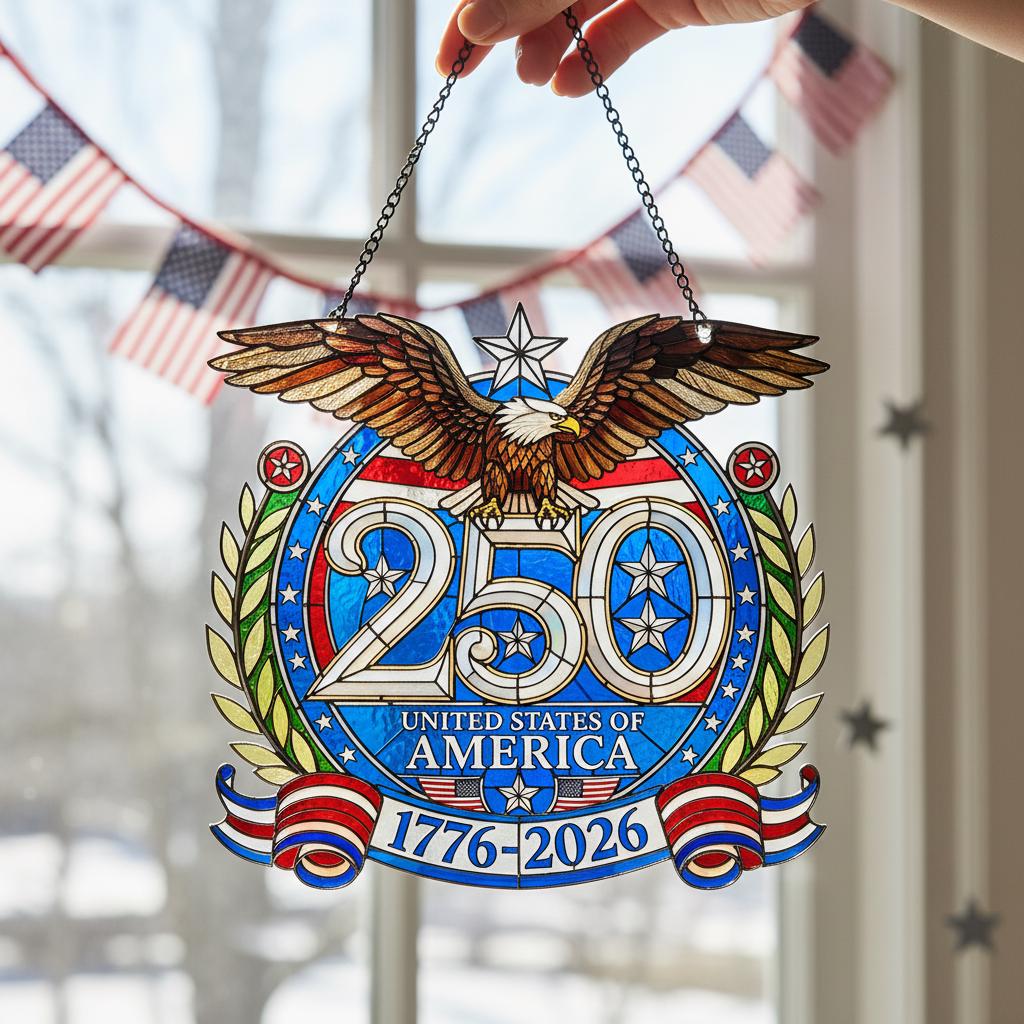 🇺🇸✨ USA 250th Acrylic Window Hanging Suncatcher – Pride in Every Detail ✨🇺🇸