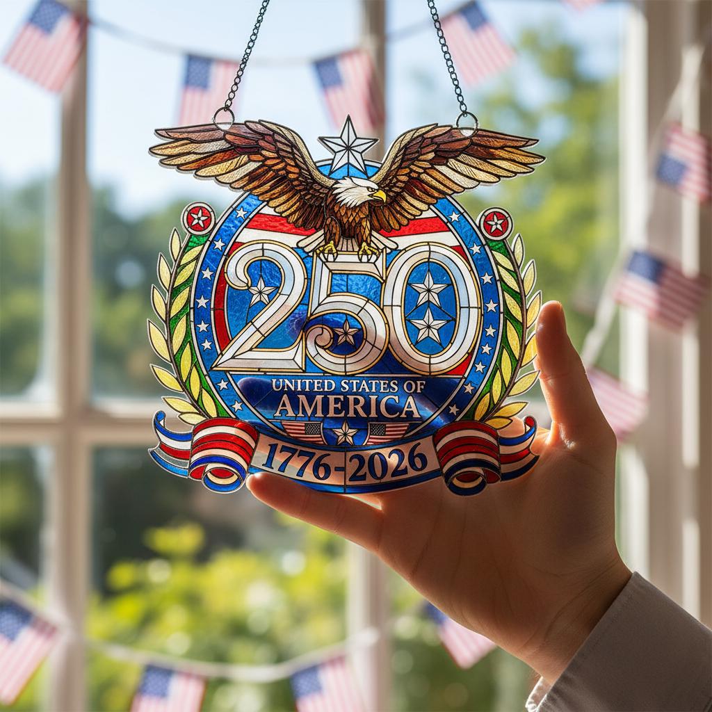 🇺🇸✨ USA 250th Acrylic Window Hanging Suncatcher – Pride in Every Detail ✨🇺🇸