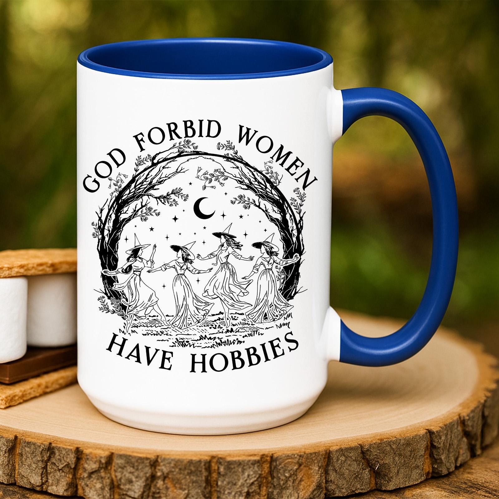 🎀God Forbid Women Have Hobbies Coffee Mug, Feminist Power Gift, Witch Mug 🎁✨