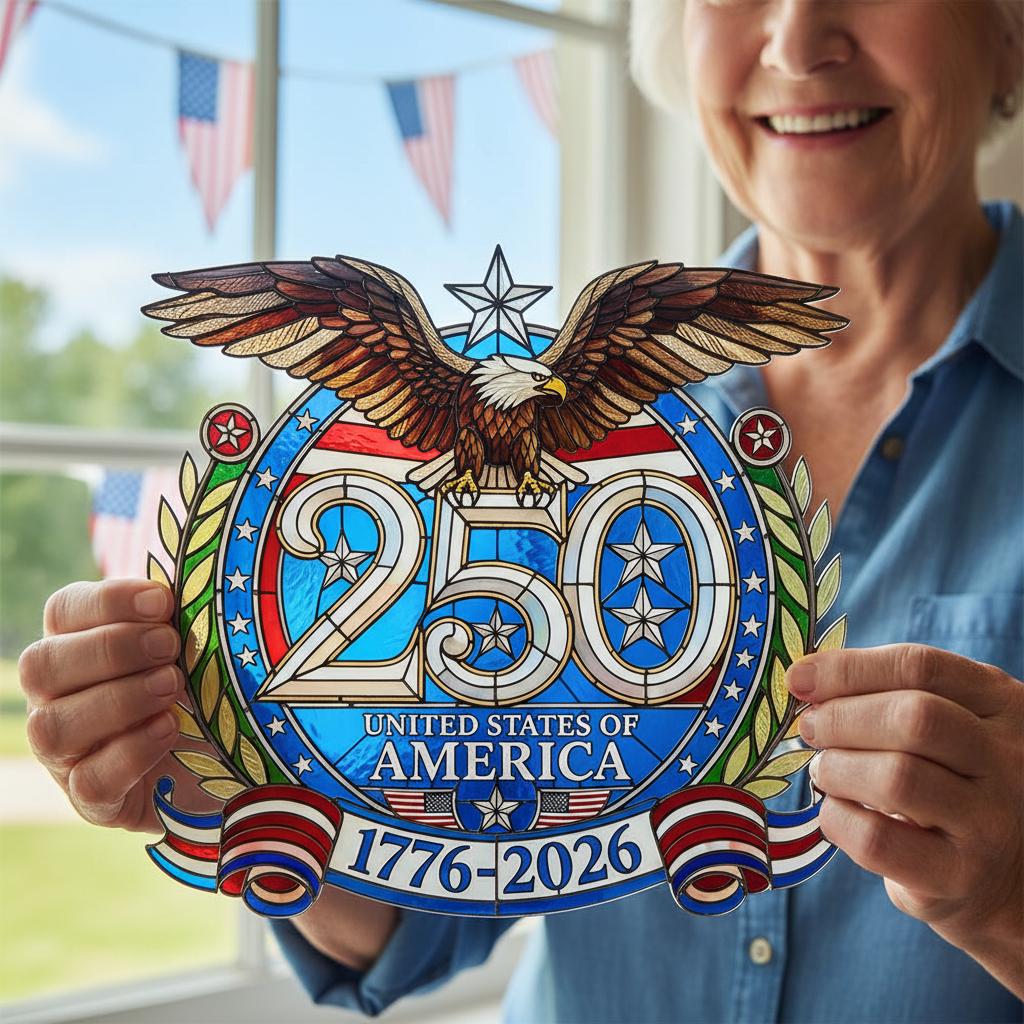 🇺🇸✨ USA 250th Acrylic Window Hanging Suncatcher – Pride in Every Detail ✨🇺🇸