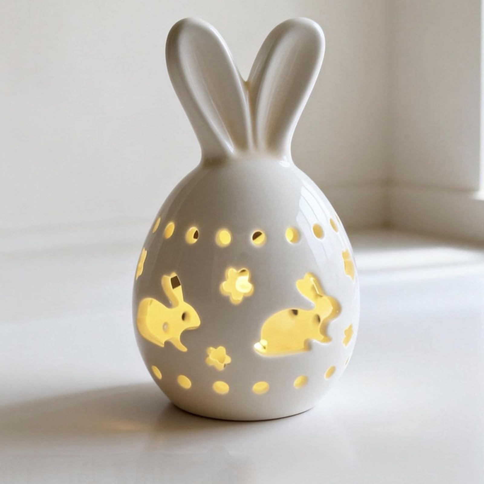🐰 Easter Bunny Egg Resin Night Light – Soft Glow Spring Decor 💡✨