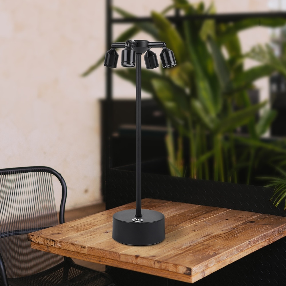 360° Cordless Metal Lamp 3 Color Stepless Dimming Up Nightstand Lamp