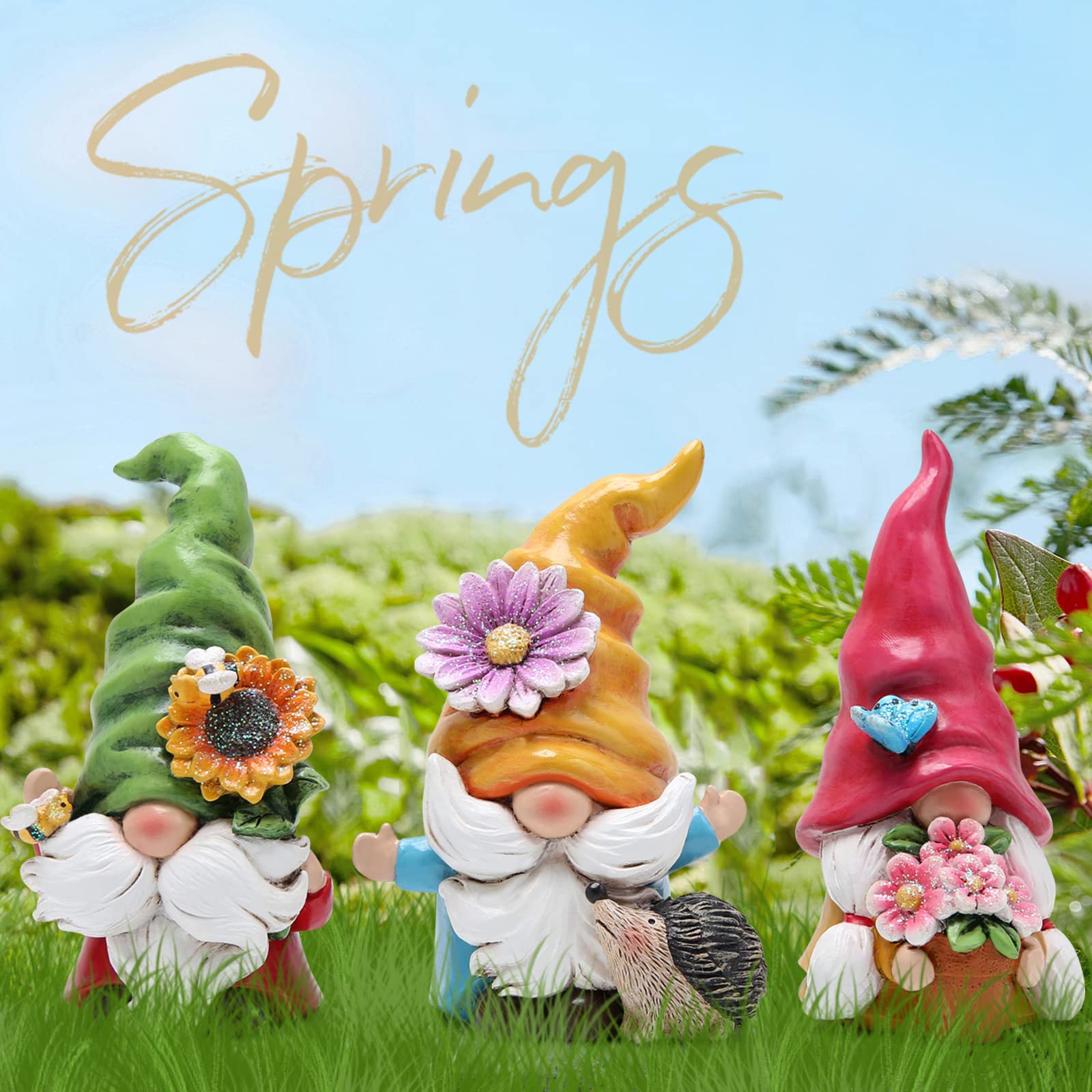 Spring Garden Gnomes Sculpture
