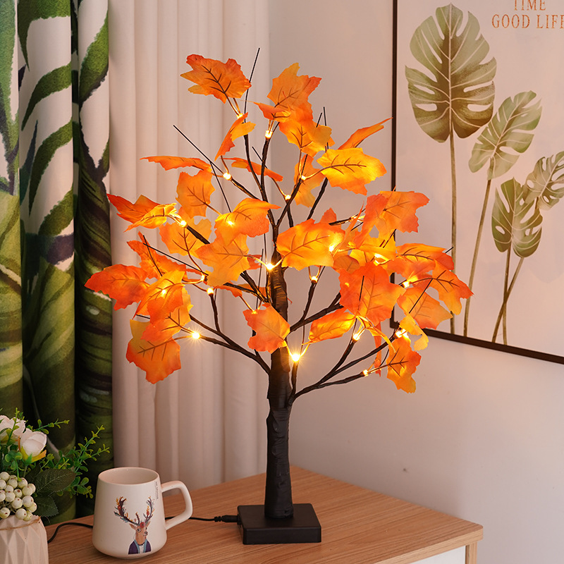 Fall Maple Leaf Tree Home Decor with Lights