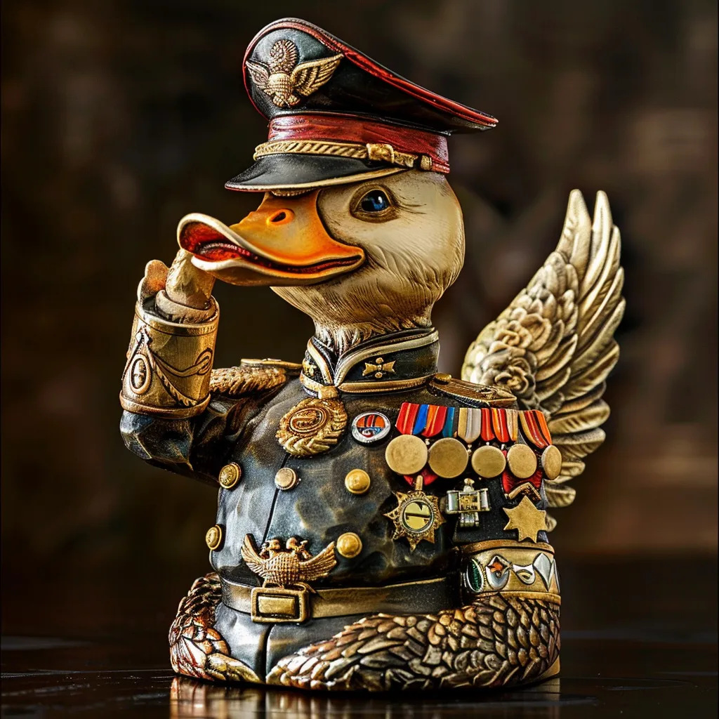 Resin Veteran Army Memorial Duck Statue