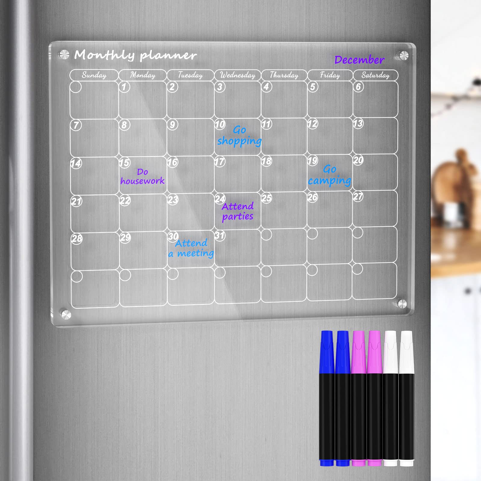 📆Magnetic Schedule Planner For Fridge【Permanently reusable】