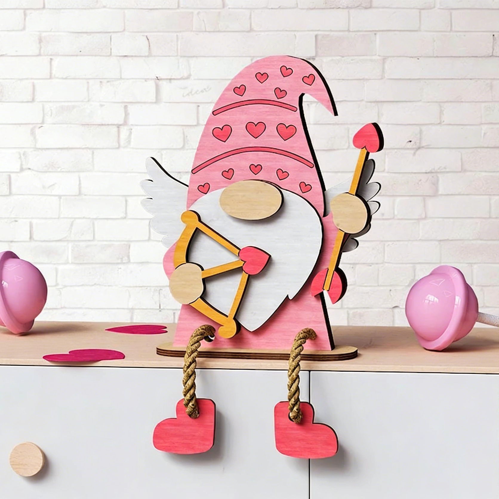 💖VALENTINE’S DAY WOODEN GNOME DECORATION