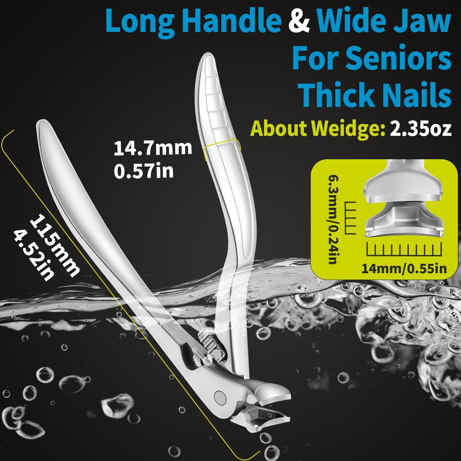Upgraded Longer Handle Nail Clippers for Seniors