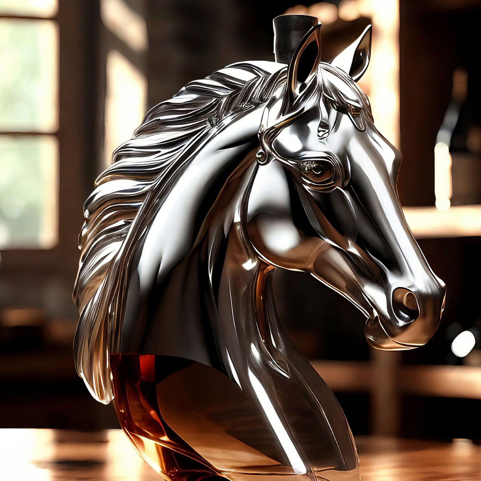 🥃 ​​Handblown Horse Whiskey Bottle – Timeless Elegance Meets Craftsmanship​
