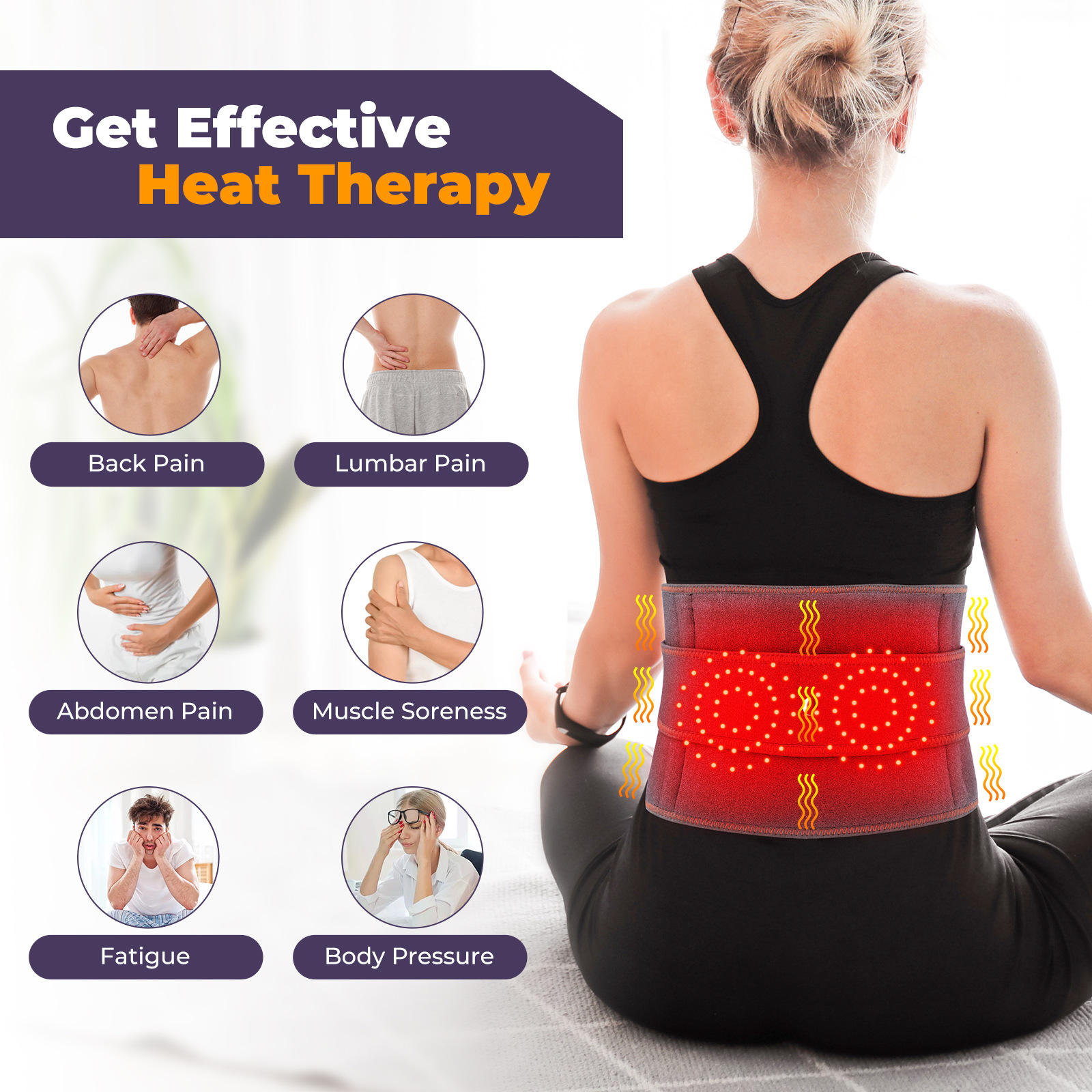 Red light Heated Lumbar Massager