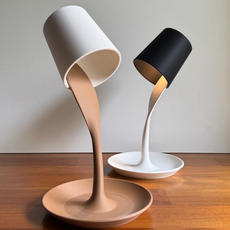 3D-Dynamic Table Lamp with Tray, Eco-Chic Lighting for Modern Living Spaces