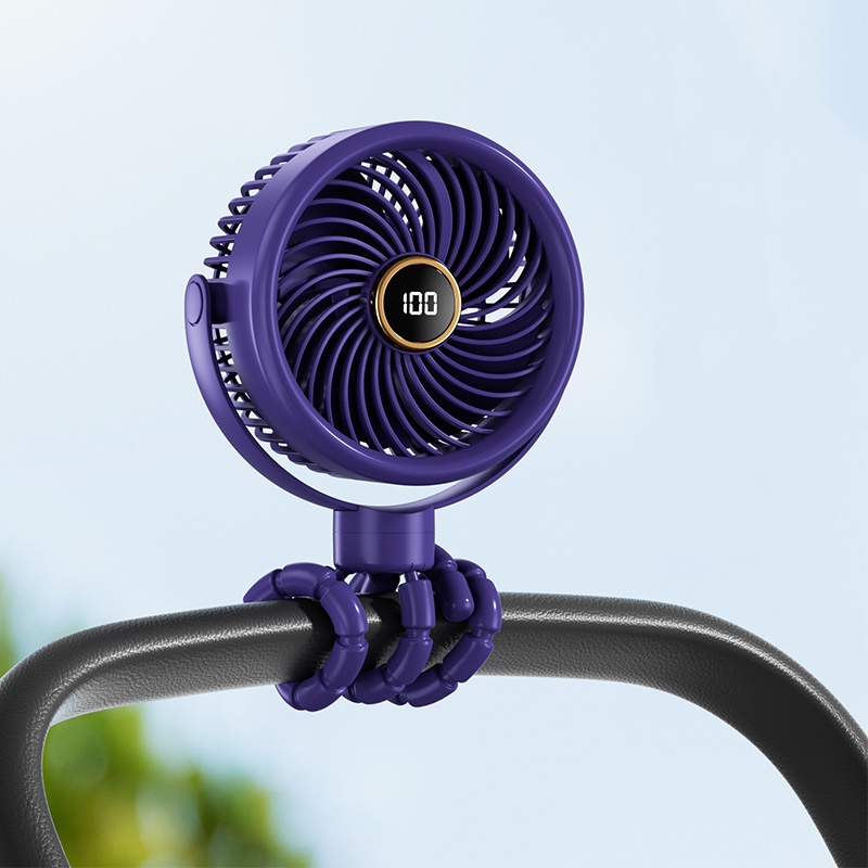 Rechargeable Golf Cart Fan with Flexible Tripod