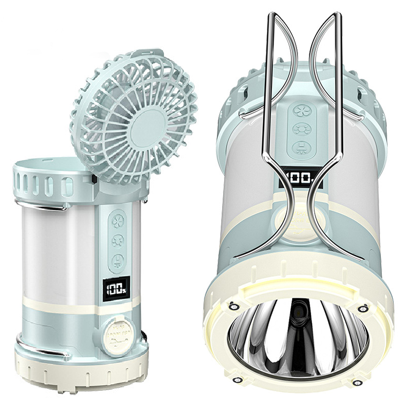 Camping Fan Includes Strong Flashlight