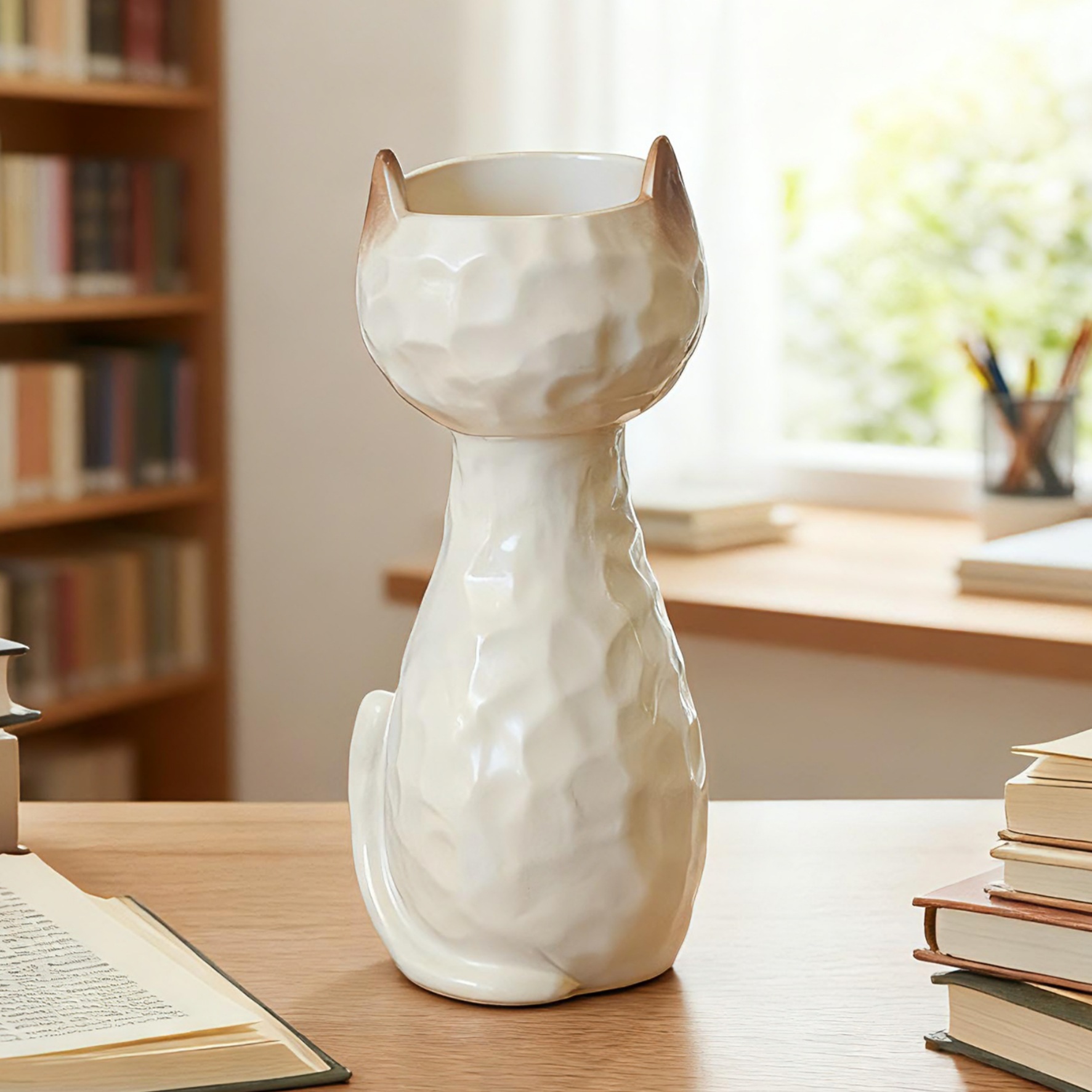 🌸 Siamese Cat Ceramic Vase & Succulent Planter