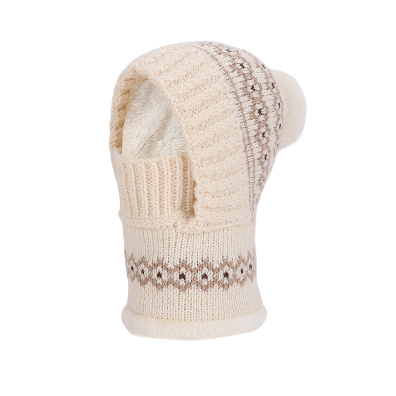 Women's Winter Knitted Hat with Face Mask & Neck Warmer