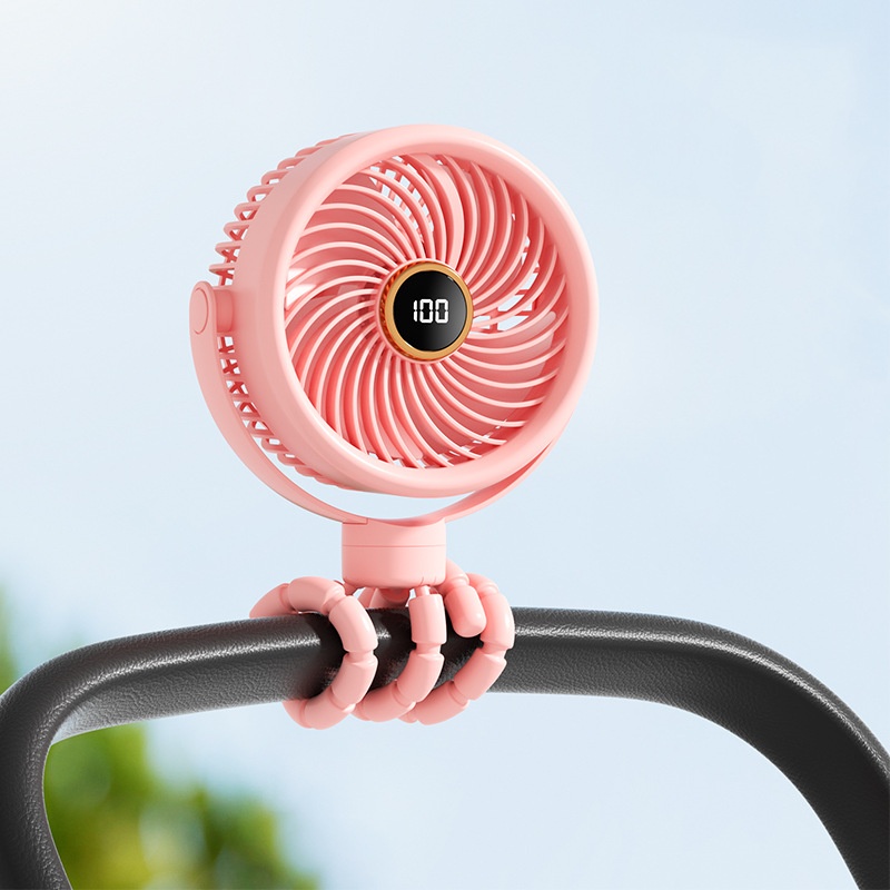 Rechargeable Golf Cart Fan with Flexible Tripod