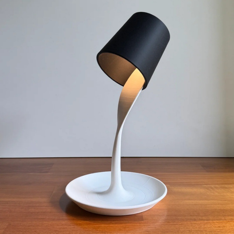 3D-Dynamic Table Lamp with Tray, Eco-Chic Lighting for Modern Living Spaces