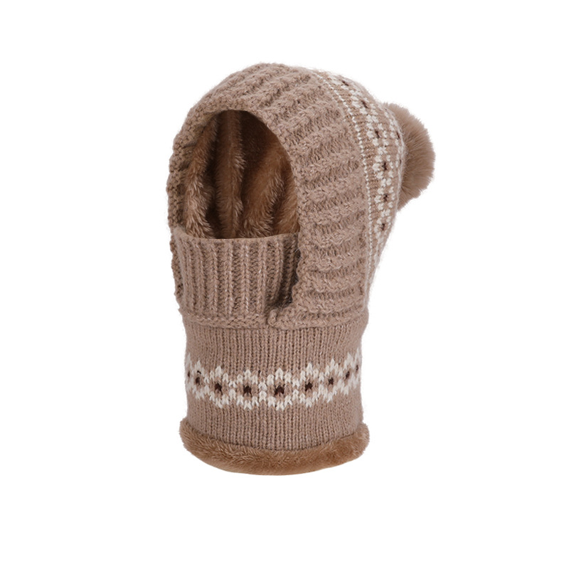 Women's Winter Knitted Hat with Face Mask & Neck Warmer