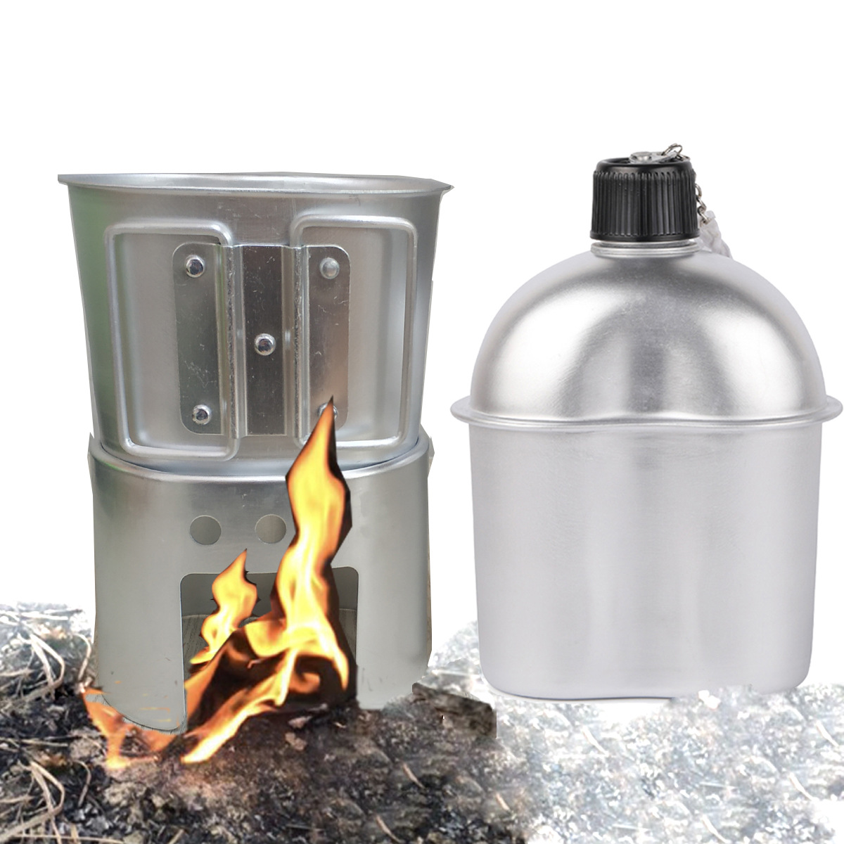 💖Spring Hot Sale 49% OFF💖Military Canteen Set of 4, Canteen Cup Stove Pouch Kit