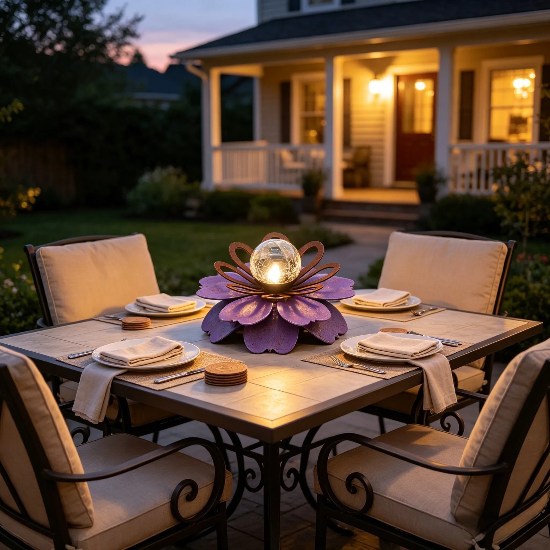 Solar Metal Flower Light