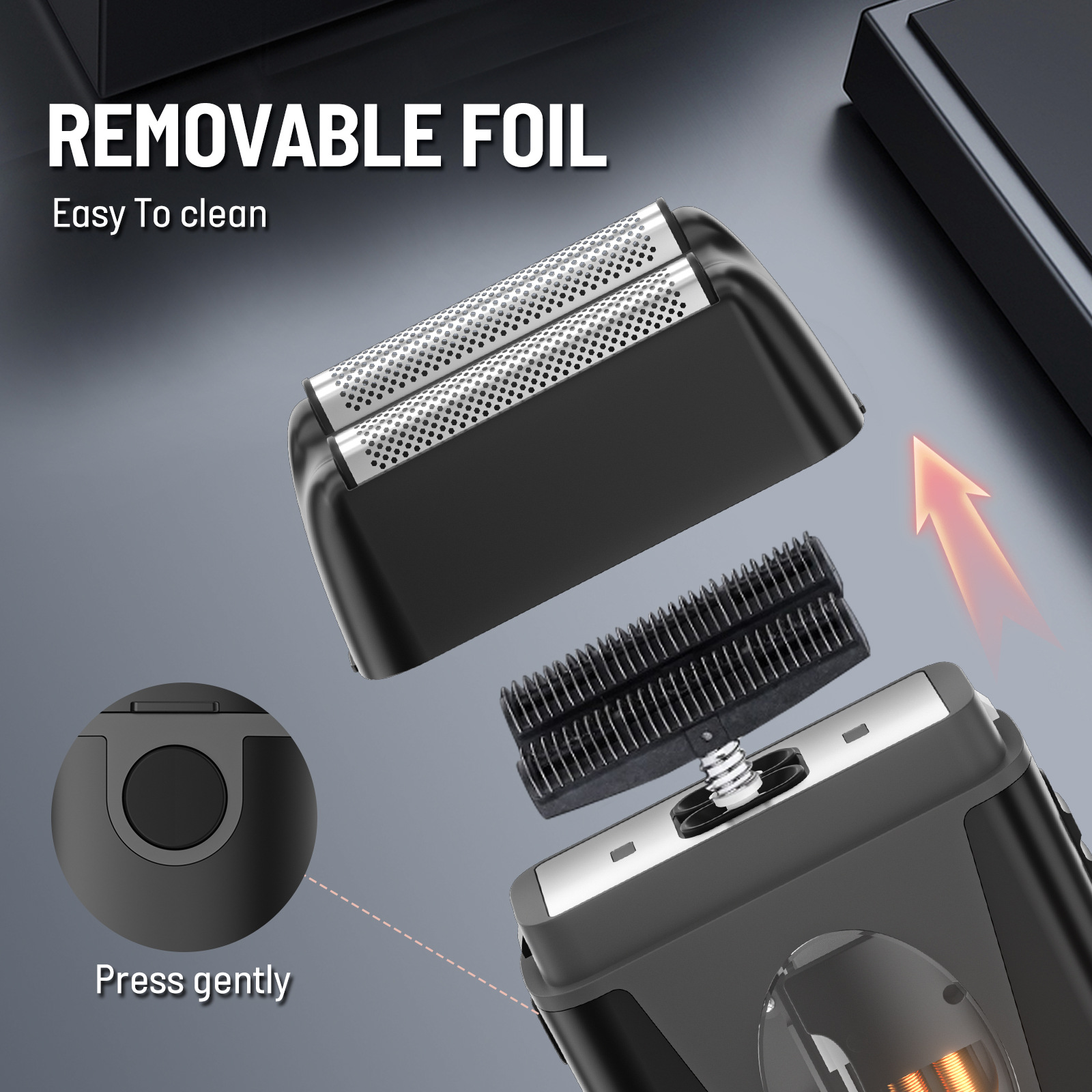 Professional Electric Shaver With Double-Layer Titanium Foil Metal Head