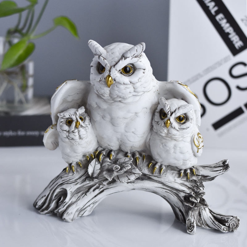 Modern Creative Owl Statue Resin Crafts Ornaments