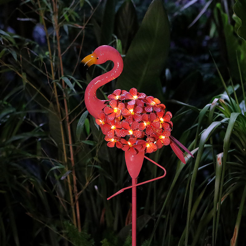 Pink Solar Flamingo Garden Ground Plug Decoration