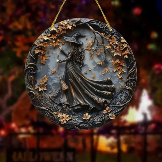 12" Charming Witchy Welcome Halloween Door Sign