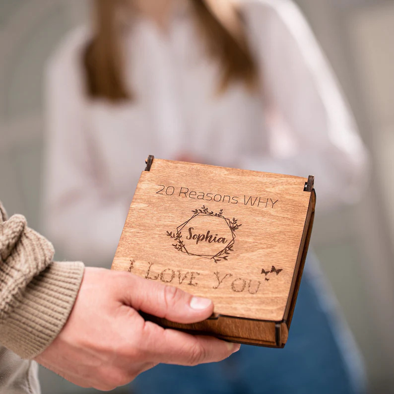 Wooden Heart Puzzle, 20 Reasons Why I Love You