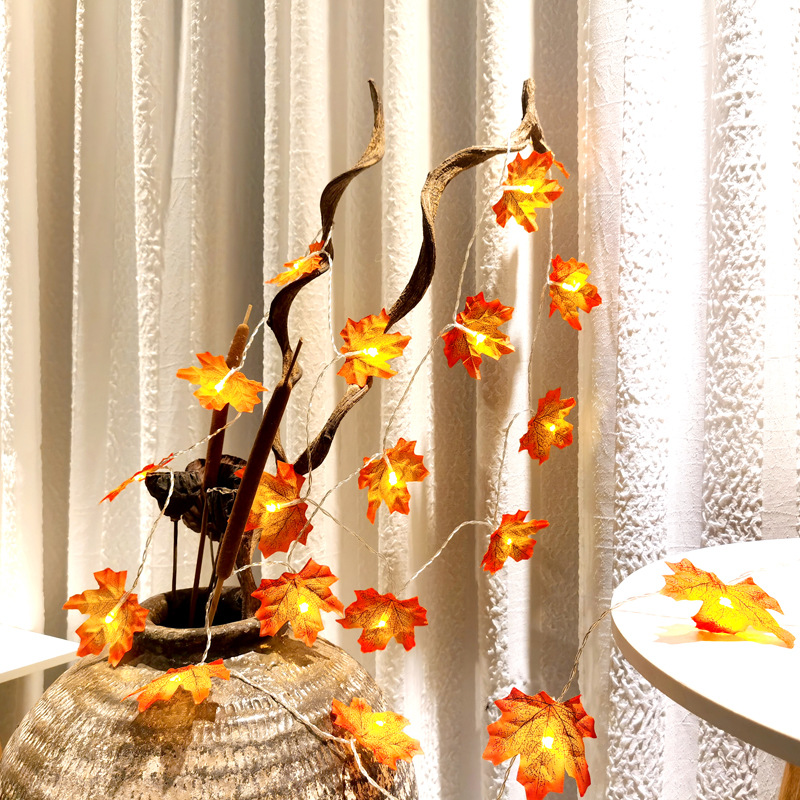 Maple leaf lamp for autumn home decoration