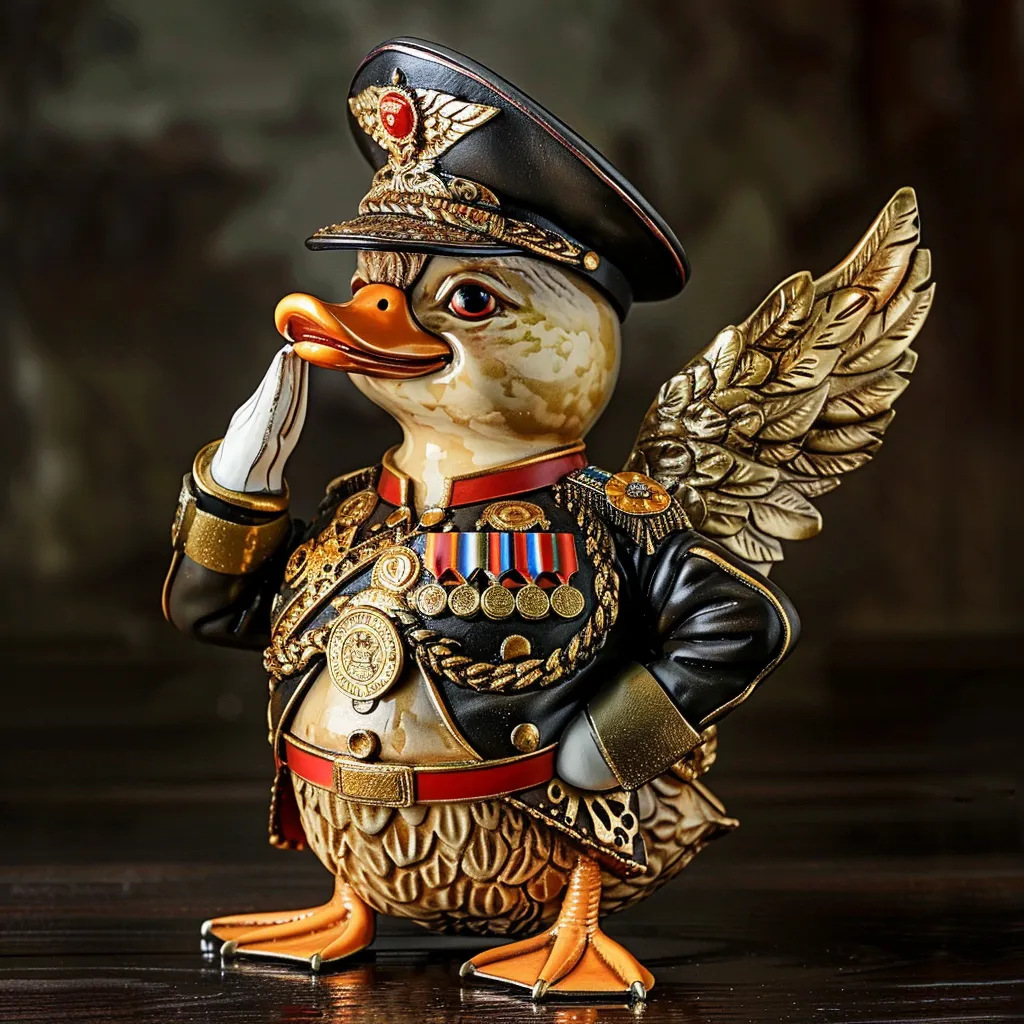 Resin Veteran Army Memorial Duck Statue
