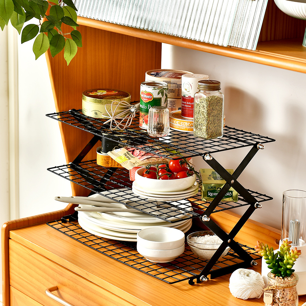 🍪 3/4-Tier Collapsible Cooling Rack – Expand to Bake, Collapse to Save Space!