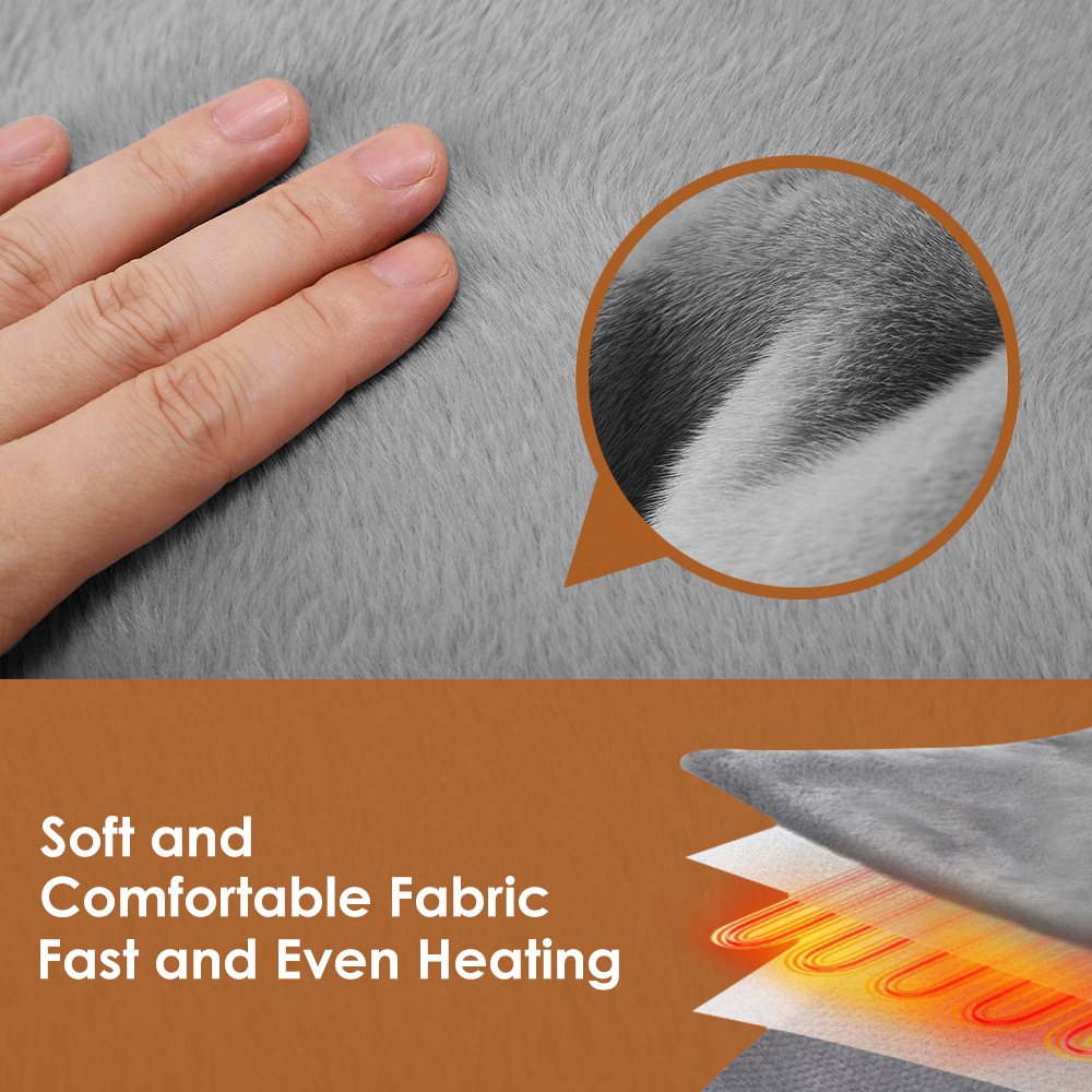 Portable Soft Zipper Electric Heated Blanket Shawl