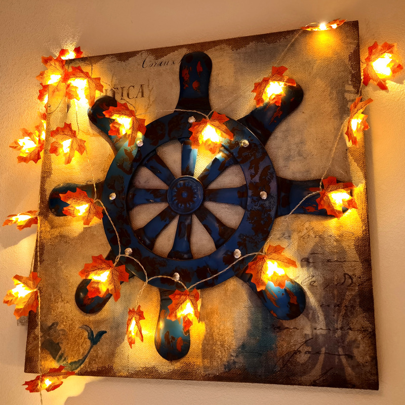 Maple leaf lamp for autumn home decoration