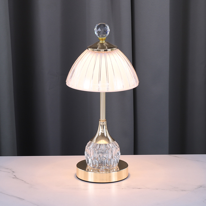 Luxury Crystal Touch Switch Cordless Bedside Lamp