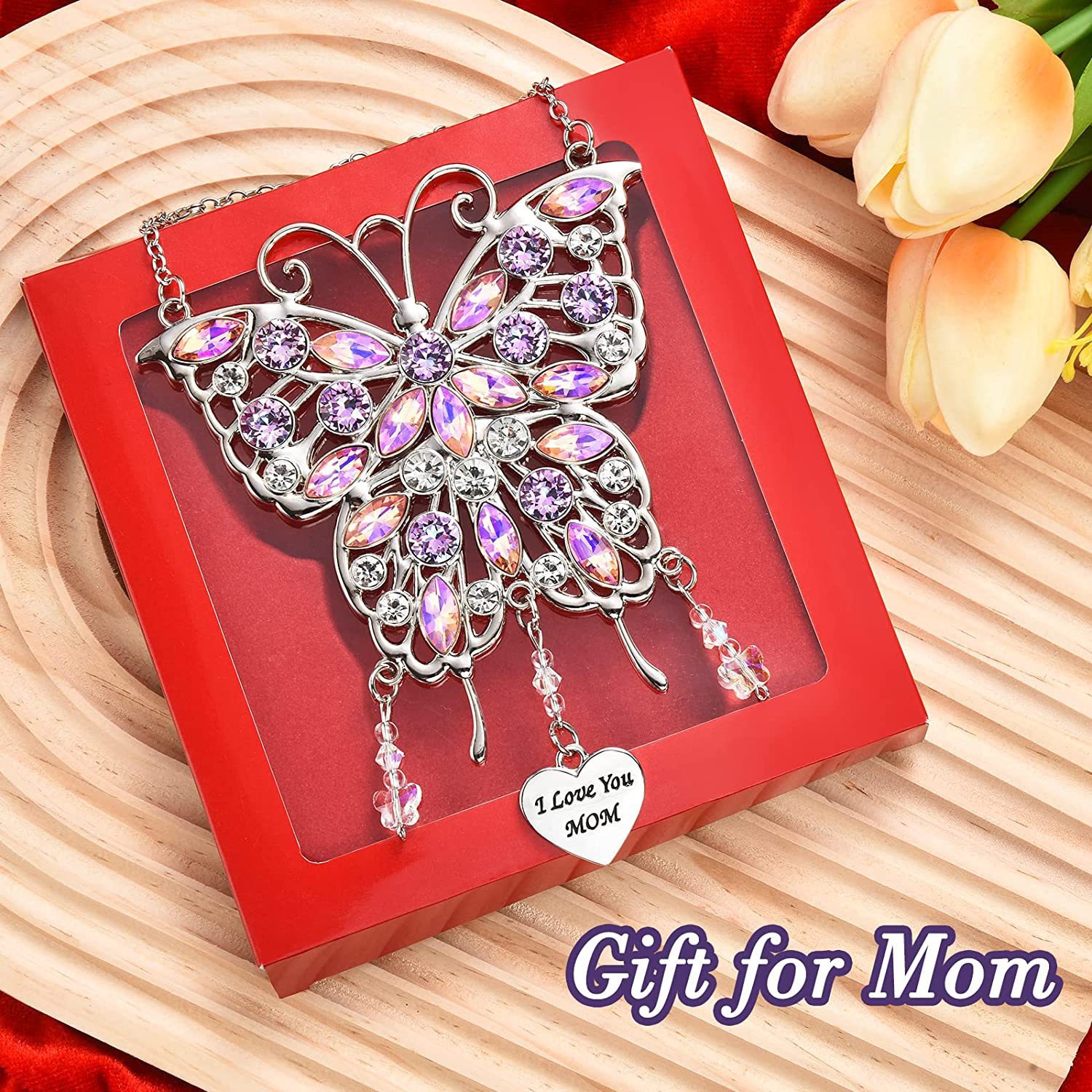 ​​Butterfly Elegance Meets Solar Magic | Mother's Day Garden Gift with Crystal Sparkle​​ ✨