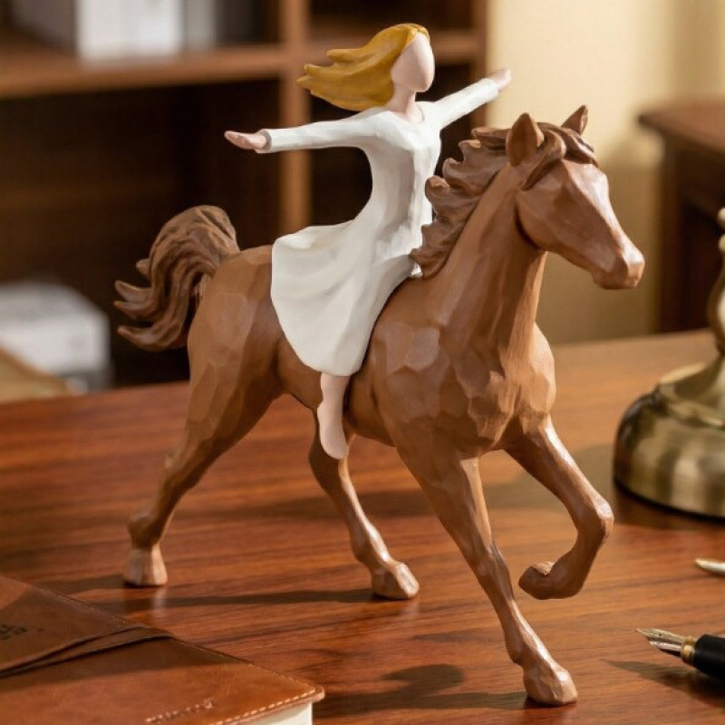 🐎Girl Riding Horse Figurine