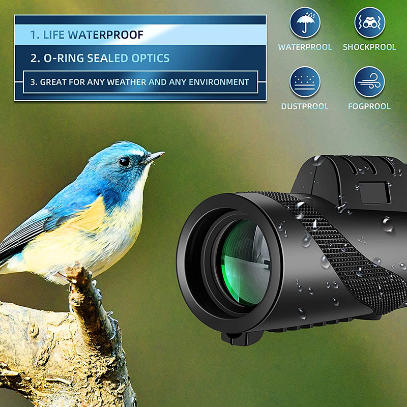 12X50 HD Telescopio Monocular With a phone camera stand