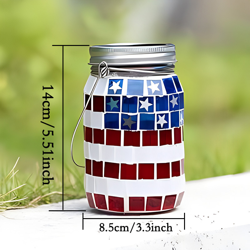 American Flag Mosaic Solar Waterproof Outdoor Light