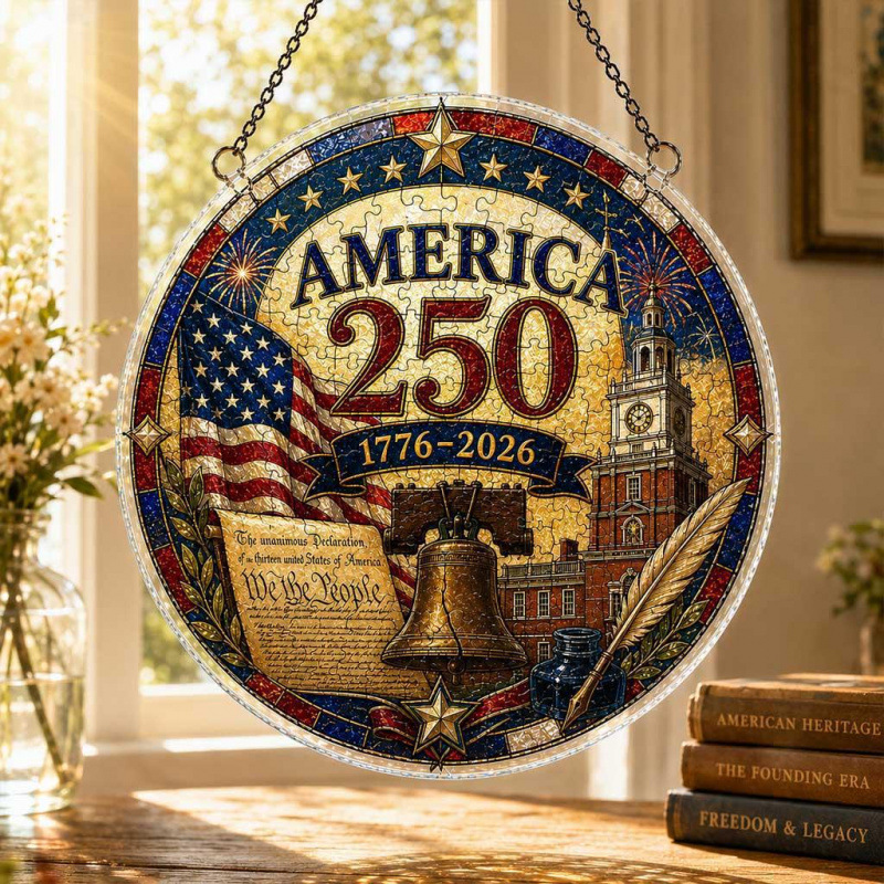 250th Anniversary Acrylic Puzzle Suncatcher Window Hanging